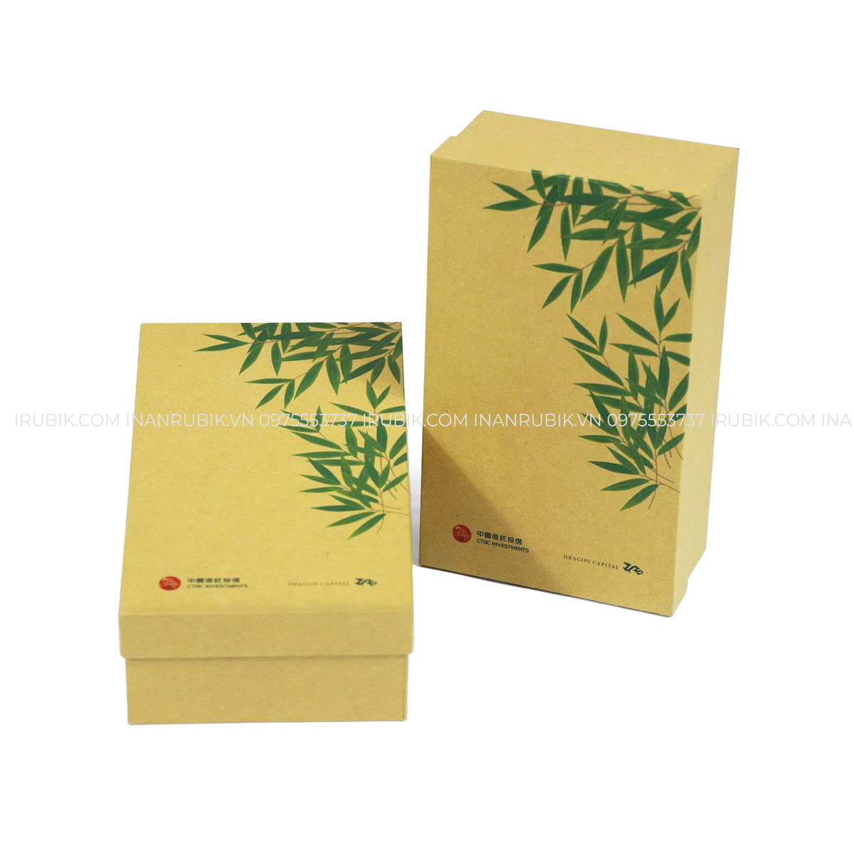 Set quà tặng ly tre hộp giấy kraft đựng sản phẩm