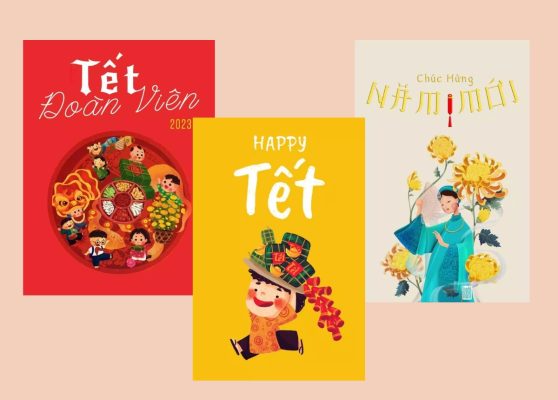 Mẫu thiệp Tết công ty thiết kế độc đáo, sáng tạo
