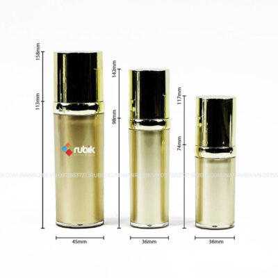 Kích thước set lọ đựng toner màu vàng 