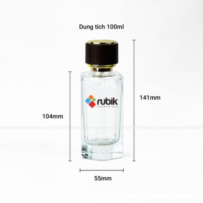 Kích thước chai thủy tinh đựng nước hoa 100ml