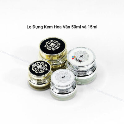 In logo lọ đựng kem nắp hoa văn