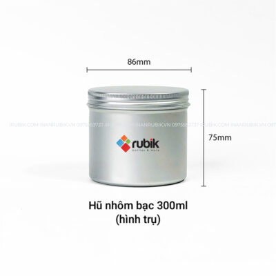 Kích thước hũ nhôm đựng matcha hình trụ