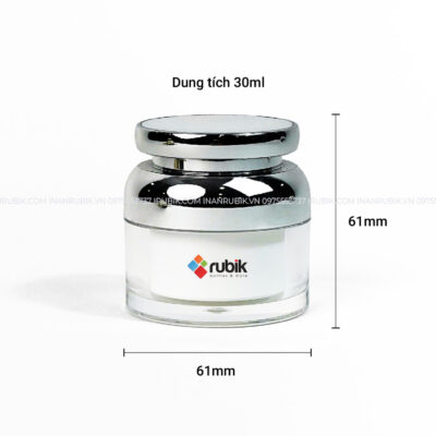 Kích thước hũ chiết kem face trắng bạc
