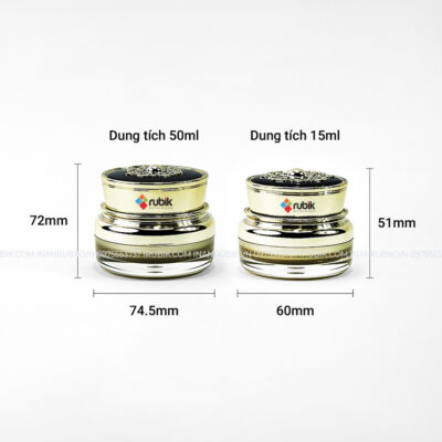 Kích thước hũ đựng kem nắp hoa văn 