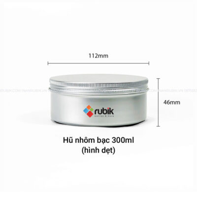 Kích thước hũ nhôm đựng matcha hình dẹt
