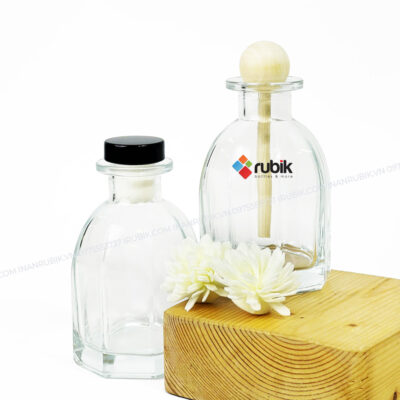 Chai thủy tinh đựng tinh dầu khuếch tán kèm que bông, que gỗ