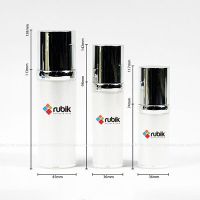 Kích thước bộ lọ đựng toner màu trắng 