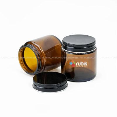 Hũ thủy tinh nâu đựng nến thơm