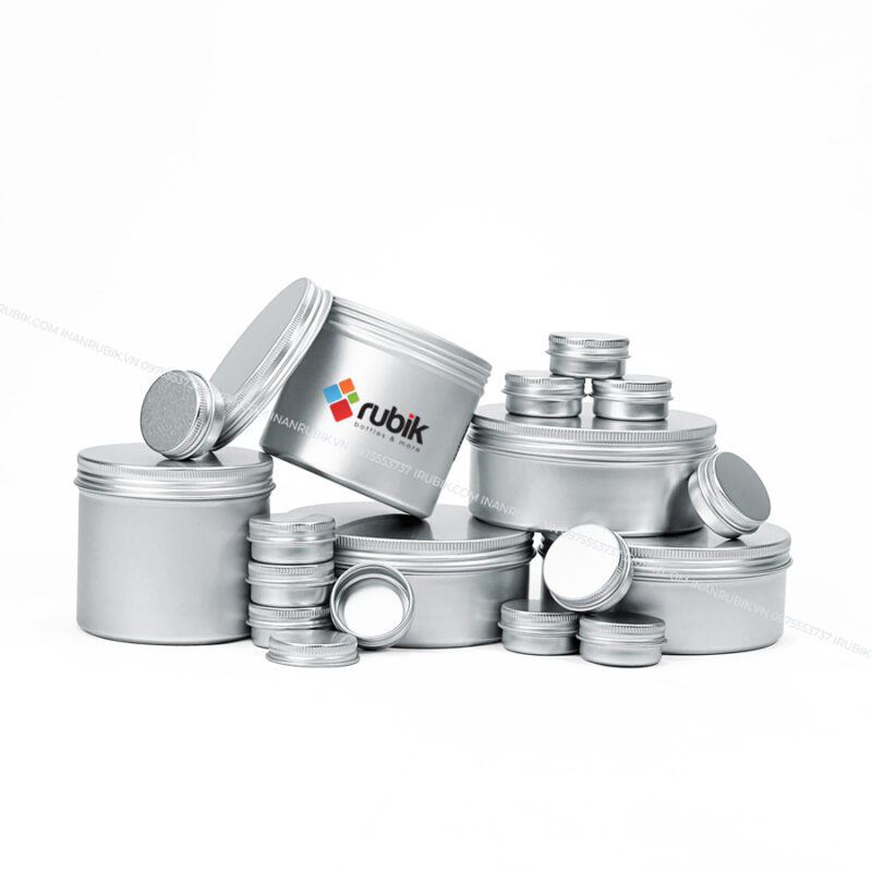 Mua hũ nhôm màu bạc tại Rubik