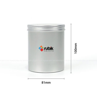 Kích thước hũ nhôm bạc 500ml đựng trà