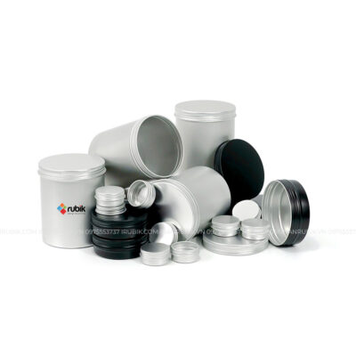 Thiết kế và in ấn logo lên hũ nhôm bạc 500ml đựng trà