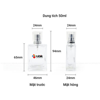 Kích thước chai chiết nước hoa thủy tinh