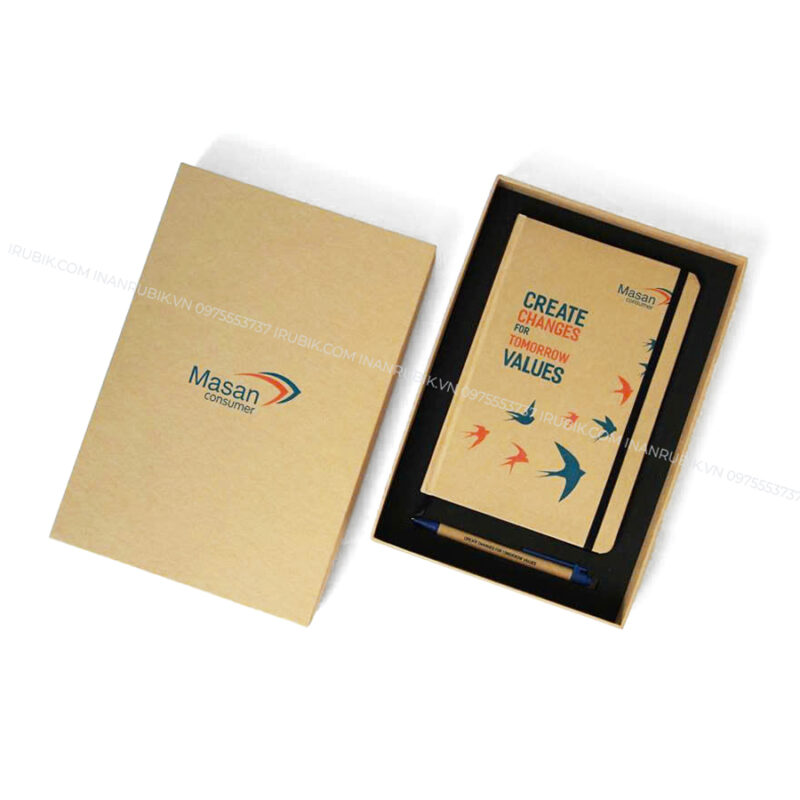 Hộp giấy đựng sổ làm từ giấy kraft thân thiện môi trường