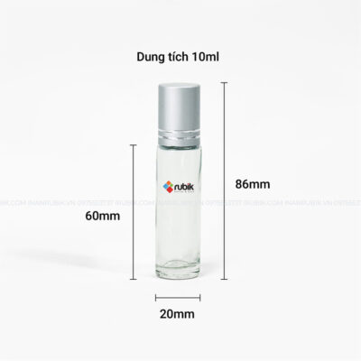 Kích thước chai chiết nước hoa bi lăn 10ml