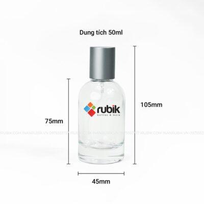 Kích thước vỏ chai đựng nước hoa 50ml
