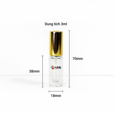 Kích thước chai chiết nước hoa mini 3ml