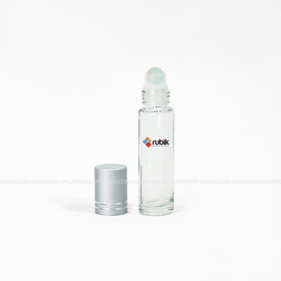 Chai chiết nước hoa bi lăn 10ml nắp trắng thủy tinh
