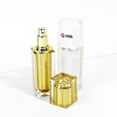Cấu tạo chai đựng serum với thân chai, vòi và nắp đậy