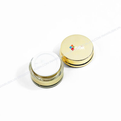Hũ chiết kem nắp xoay nhựa acrylic màu vàng