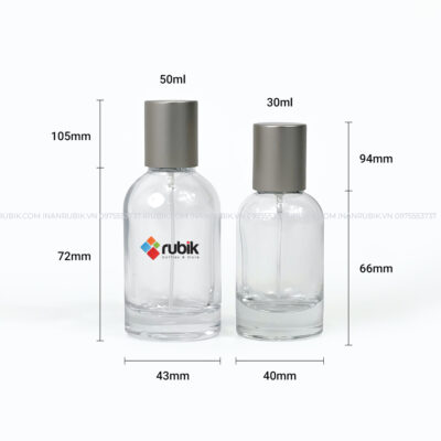 Kích thước vỏ chai đựng nước hoa 50ml