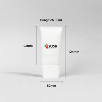 Kích thước tuýp đựng mỹ phẩm nắp trắng