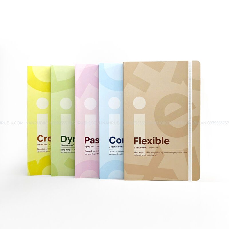 Bộ sổ tay truyền động lực 5 màu pastel